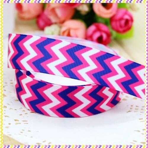 7/8'' Free shipping chevron printed grosgrain ribbon headwear hair bow diy party decoration wholesale OEM 22mm B516