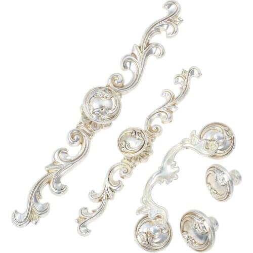 Antique Silver Handle Vintage Strip Lace Pull Round Single Hole Knob Spray Pattern Retro Alloy w/screw Kitchen Bathroom Hardware