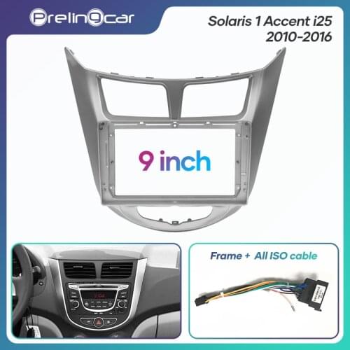 1Din 2Din Car DVD Navigation Radio Fascia Frame For Solaris 1 Accent i25 2010-2016 Stereo Receiver Player Panel Dash Trim Kits