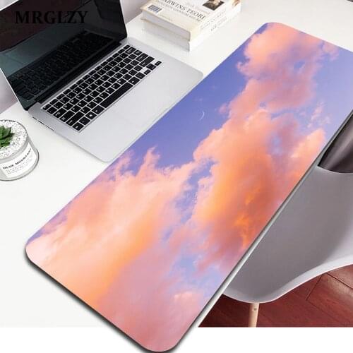 Sky Clouds Large Desk Mats Mouse Pad Gaming Pink Deskpad Office Carpet Table Mat Keyboard Pc Gamer desks anime mousepad XXL