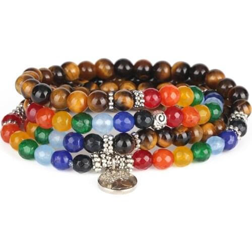 Yellow Tiger Eye Stone Angular Colorful Nature Stone Multilayer Beaded Strand Bracelets for Men Women Pulseras Mujer Bijoux