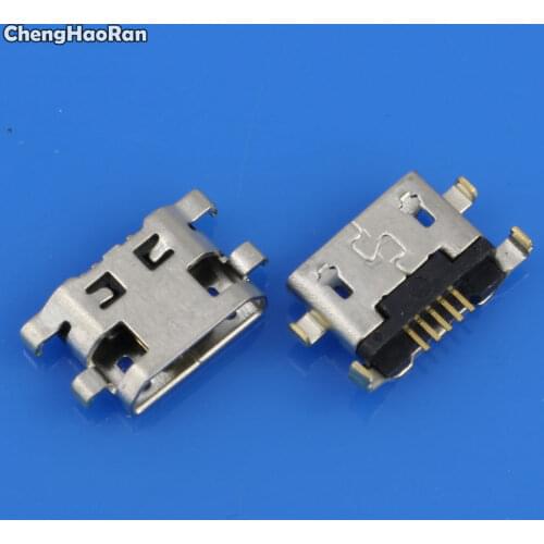 ChengHaoRan 2-20pcs Micro USB Connector Jack Socket 5pin reverse heavy plate 1.2mm Flat mouth without curling side Female