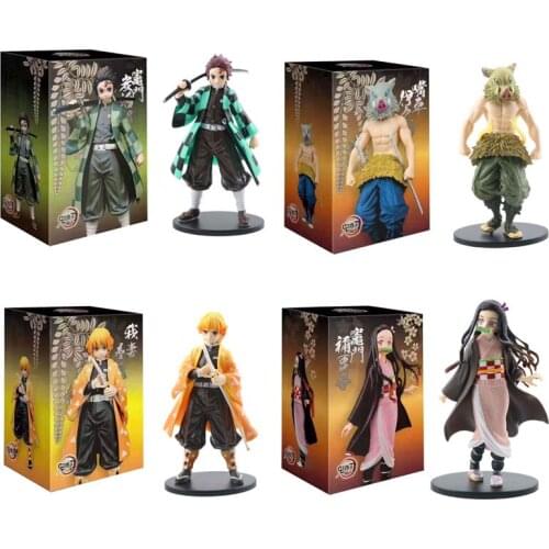 New Anime figure Demon Slayer Kamado Tanjirou Nezuko Action Figures Toy Model Toys Zenitsu Figurine Inosuke Kimetsu No Yaiba