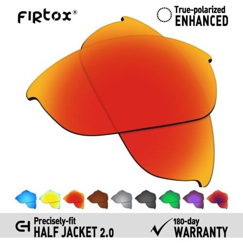 Firtox True UV400 Polarized Lenses Replacement for-Oakley Half Jacket 2.0 OO9144 Sunglasses (Compatiable Lens Only) - Multiple