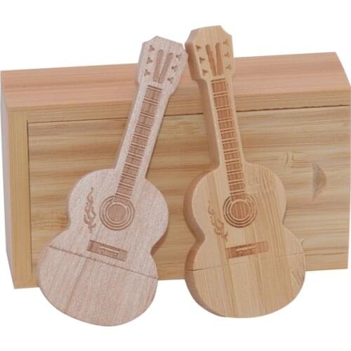 Pen drive 128GB guitar shaped pen drive wooden music usb 2.0 flash drive memory flash Stick pendrive 4GB 16GB 32GB 64GB