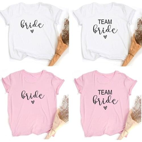 Wedding Decoration Bride To Be T-shirt Pink 6 Size Team Bridal Bachelor Party Team Bride Squad Bridal Shower Bridesmaid Gift