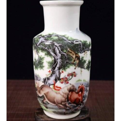 China seiko Pastel ceramic horse vase crafts statue