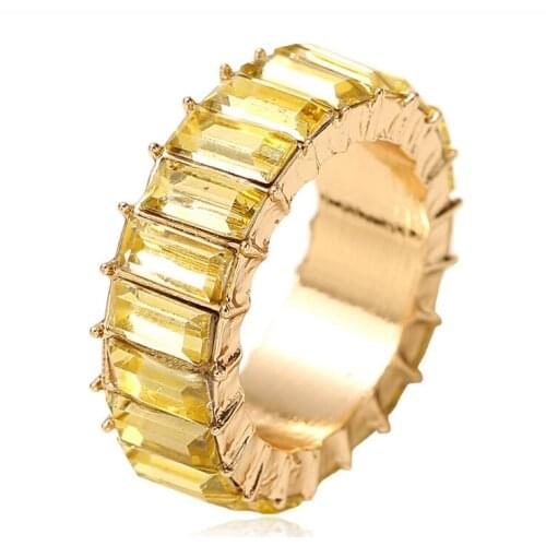 Fashion 5 Colors Geometric Color Zircon Acrylic Womens Ring For Engagement Wedding Party Rings Jewelry Hand Accessories