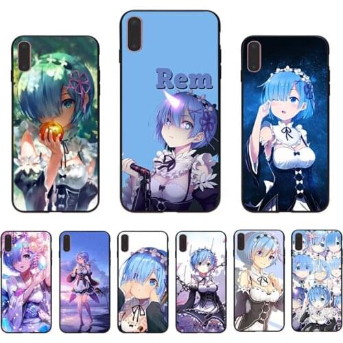 Comic Manga Rem Phone Case For Iphone XS X XR SE 2020 12 Mini 11 Pro Max Mobile Shell 7 8 6 6S Plus 5S Cartoon Hard Cover Coque