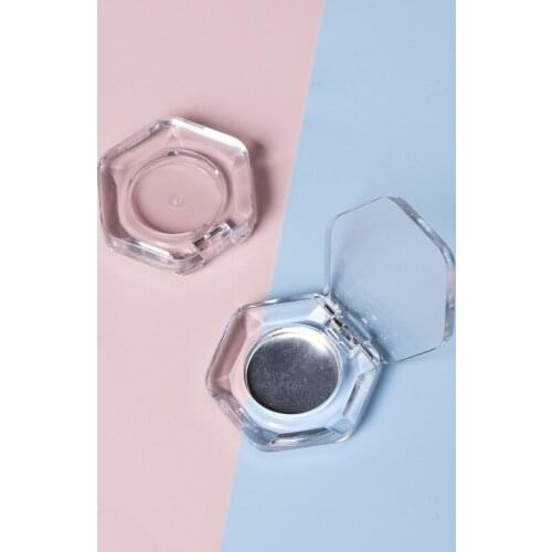 Dia 26mm Eye Shadow Compact Transparent Hexagon Eyeshadow Palette Empty Cosmetic Container Refillable Blusher Lipstick Box