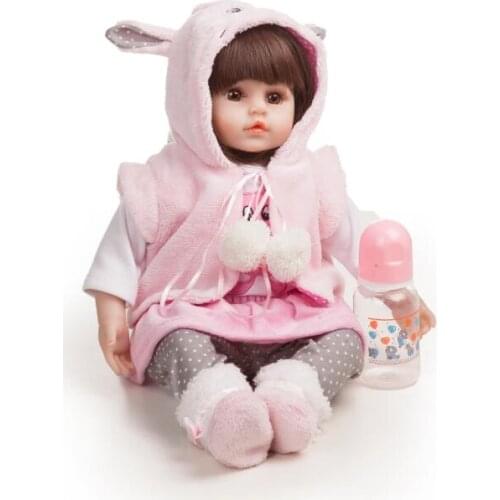 18inch 48CM Reborn Toddle Doll Full Body Hair Toy Doll Bebe Soft Silicone Vinyl Body Realistic Toys for Children Baby Smooth