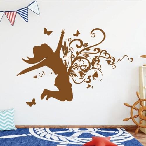 Flying Butterfly Hip Hop Dancer Wall Stickers Gymnastics Ballet Dance Studio Dance Studio School Art Deco Vinyl Decal W6