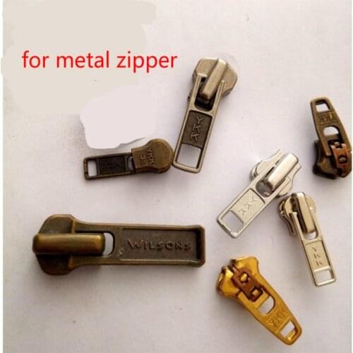 50pcs/lot Ykk Copper Zipper Head 3# 45# 5# Bronze Gold Silver Pull Head Instant Repair Sewing Accessories