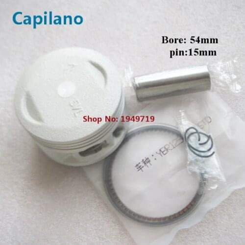 Motorcycle YBR125 piston kit with piston ring for yamaha 125cc YBR 125 bore 54mm piston pin 15mm