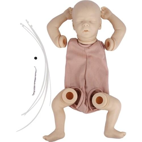 17inch Reborn Baby Doll Kits Toy Soft Hands Unpainted Unfinished Doll Parts DIY Realistic Newborn Fabric Body Doll Reborn Baby
