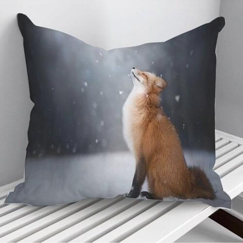 Animal Fox Throw Pillows Cushion Cover On Sofa Home Decor 45*45cm 40*40cm Gift Pillowcase Cojines Dropshipping