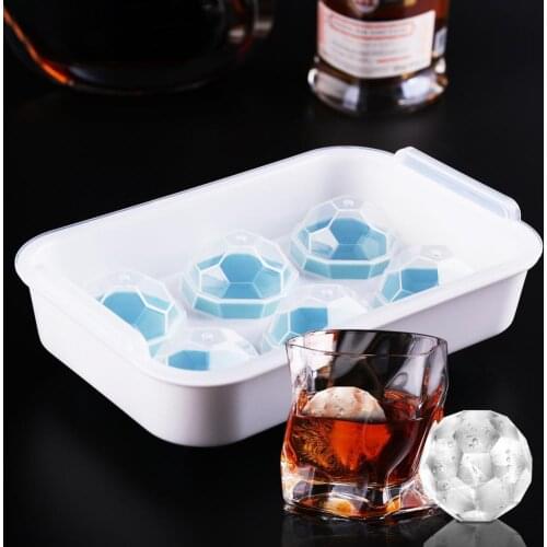 Ice Tray Durable Non-Stick Solid White Silicone Ice Ball Mold For Beverage Shape Like Football Is Creative Easy To Clean