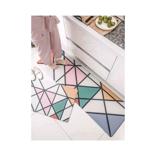 Simple And Fresh Home Oil-Proof Kitchen Mats Thick Leather Bedroom Door Waterproof Mats Bedside Blanket
