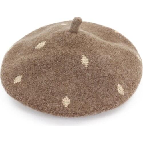 Hat Female Autumn And Winter Korean-Style Wool Knit Beret Shopping Versatile Painter Cap Artistic Sweet Cute Hat