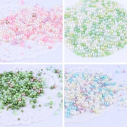 Mixed Size 20g/lot No Hole ABS Imitation Pearl Beads 3/4/5/6MM Round Plastic Acrylic Loose Bead Diy Jewelry Headwear for Women