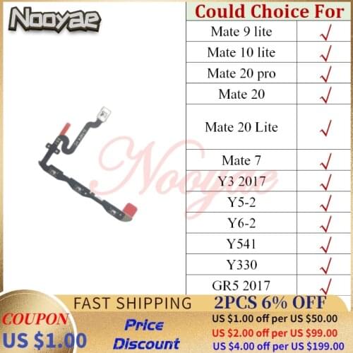Y6 Y5 II Switch on/off Ribbon For Huawei Y5II Y5-2 Y6-2 Mate 7 9 10 20 Lite Pro Y3 GR5 2017 Y330 Power Volume Button Flex Cable