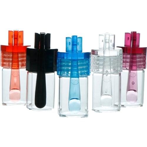 1Pc New 31mm/15mm Glass Bottle Snuff Snorter Botella Bullet Rocket Acrylic Snuff Color Random