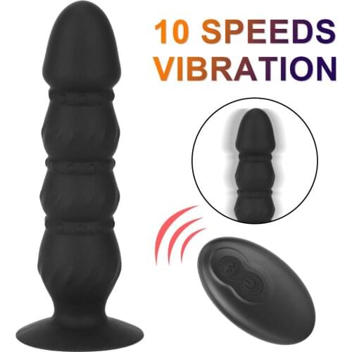 10 Speeds Bead Dildo Vibrator Prostate Massager Vibrator Anus Vibrating Dildo Sex Toys For Men Remote Control G-Spot Stimulation