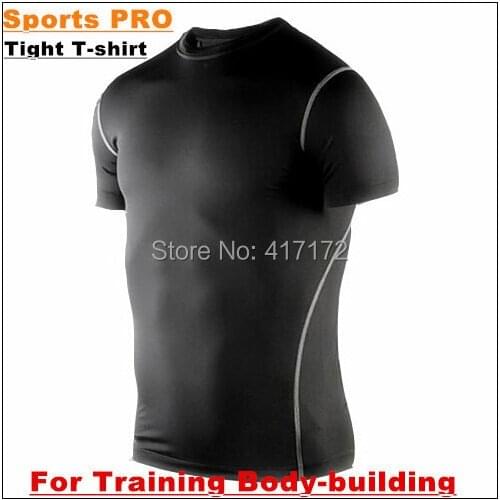 100pcs!High Flexibility Body Compression Base Layer PRO Tight T-shirt Top Tees for Body-building Bottoming Underwear