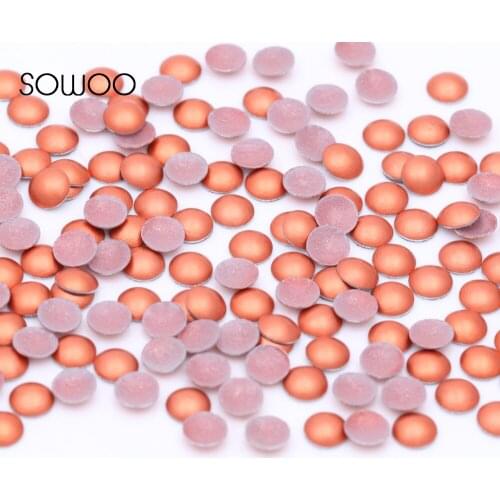 1440pcs/lot lead free Hot Fix Studs Dome Shape Half Round Orange forsted Dome Studs hot fix half round studs baby studs