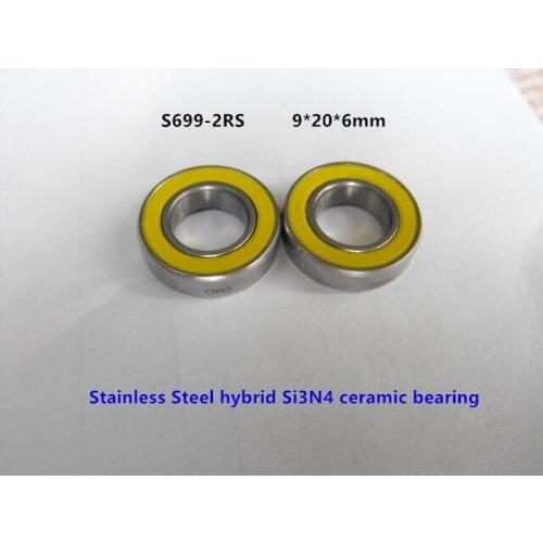 20pcs ABEC-7 S699-2RS S699 2RS 9x20x6 mm Stainless Steel hybrid Si3N4 ceramic bearing for fishing reel 9*20*6 S 699RS 699