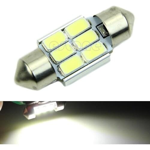 31mm Festoon High Power 5630 Chip 6-LED SMD 6000K Map/Dome White LED Light 12V