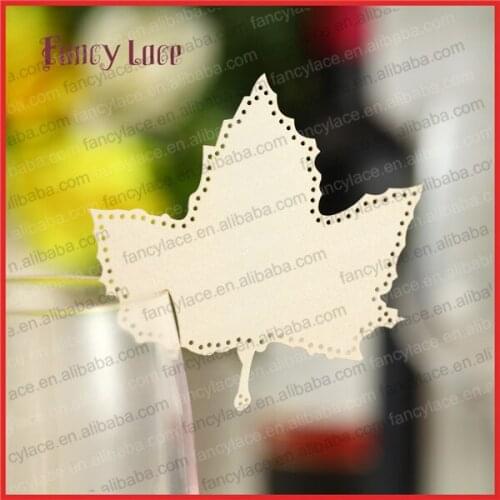 50pcs Hot sale Laser Cut Place Name Card,Newest Maple Leaves Shape Bookmark Fancy Paper Party Decorations Supplies