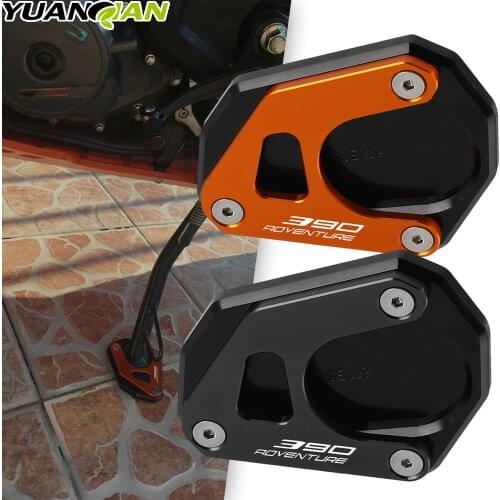 CNC Aluminum Motorcycle Kickstand Enlarge Plate Pad Side Stand Enlarger Motorbike Fit For 390 ADVENTURE Adv 390ADVENTURE 390Adv