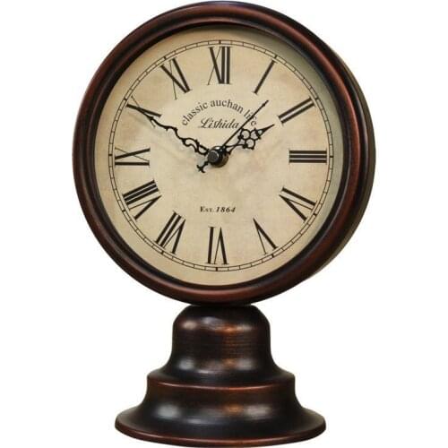 American clock table clock living room desk clock home desktop creative desktop ornaments European simple retro nostalgic clock