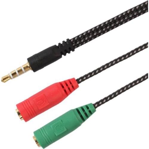 3.5mm Audio Splitter Cable For Computer Jack 3.5mm 1 Male To 2 Female Mic Y Splitter AUX Cable Headset Stereo Splitter Adapter