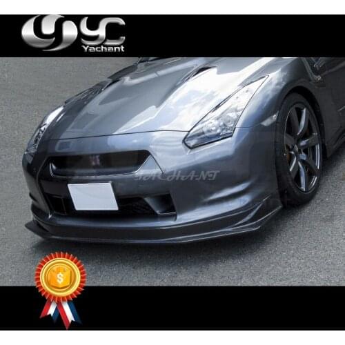 Car-Styling Carbon Fiber/ FRP Auto Front Bumper Lip Fit For 2008-2010 R35 GTR CBA KS Type 2 Style Front Lip without Air Duct