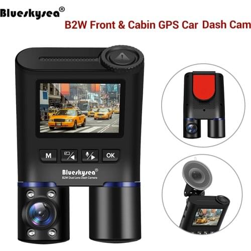 Blueskysea B2W 2.0" Car DVR WiFi GPS Camera Dash Cam Dual Lens HD 1080P Video Recorder Camera Night Vision Support 400GB max
