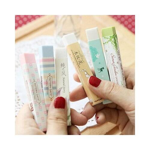 Hot 1PC Stationery Supplies Kawaii Cartoon Pencil Erasers For Office School Kids Prize Writing Drawing Eraser
