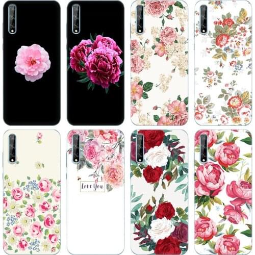 Colorful Flower Rose Peony Soft Silicone Case for Huawei Y5 Lite 2018 Y6 Y7A Y9A Prime 2018 Y9 2019 Y9S Y5P Y6P Y7P Y8P Cover