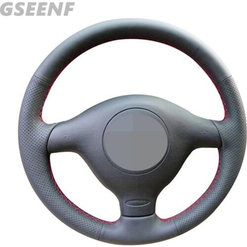 Steering Wheel Cover For Seat Leon MK1 (1M) 1998-2005 Skoda Fabia RS 2003 Fabia 1 (6Y) 2004-2005 Black DIY Artificial Leather