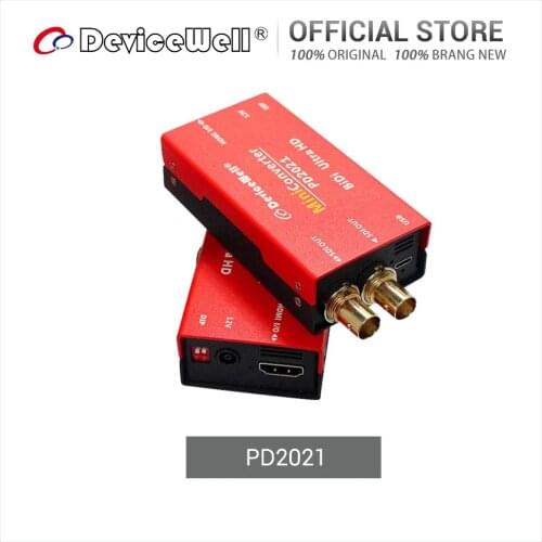 DeviceWell PD2021 4K-HDMI-compatible to Dual 12G-SDI Resolution Self-adaptive MiniConverter Broadcast Level with Power Supply