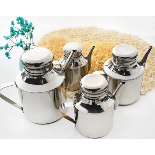Pepper Oil Pots Dispenser Stainless Steel Tableware drum type Soy Sauce Vinegar Batcher Can Bottle Kitchen Accessories Storage
