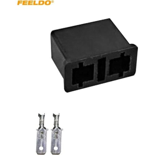 FEELDO 2Set Car Auto H7-11 HID LED Bulb DIY Quick Adapter Motorcycle Connector Plug with Terminals
