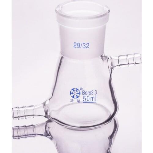 Filtering flask with side tubulature 50ml 29/32,Triangle flask with upper and bottom side tube,Filter Erlenmeyer bottle