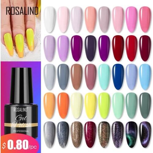 ROSALIND Gel Polish Varnishes New Year Gel Series UV Lacquer All For Manicure Hybrid Nail Art Design Semi Permanent 2pcs Primer