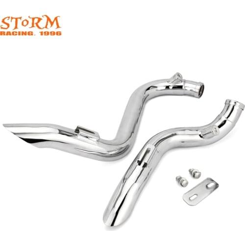 Chromed 2" Drag Exhaust Pipe For Harley Softail Touring Sportster Dyna Choppers Bobber Customs