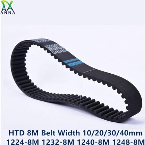 HTD 8M synchronous Timing belt C=1224/1232/1240/1248 width 20/30/40mm Teeth 153 154 155 156 HTD8M 1224-8M 1232-8 1240-8M 1248-8M