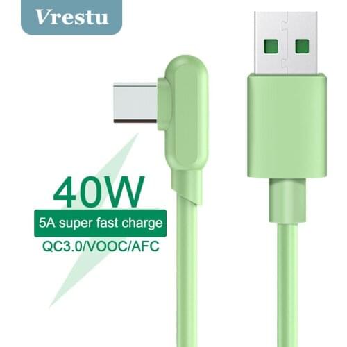 5A Micro Type C Cable for Huawei P50 Pro Mate 40 P40 Pro Supercharge 40W QC3.0 Charge Data Rubber Cord for iPhone Xiaomi Samsung