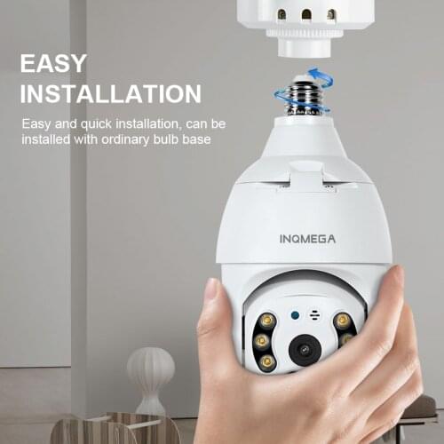 INQMEGA 5MP Bulb Camera TUYA Compatible with ALEXA Smart Home Security Protection CCTV Mobile Tracking Day and Night Full Color