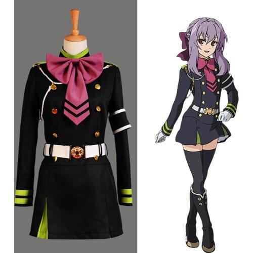 Cosplay Seraph of the End Shinoa Hiragi Cosplay Costume Uniform Dress Halloween Carnival Costumes Women Men